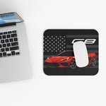 Corvette C8 Mouse Pad Red Sports Car American Flag Desk Mat Gift for Car Lovers