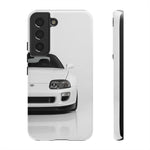 White MK4 Supra Phone Case, Retro 90s JDM Tough Cover for Car Enthusiasts