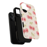 Pink Cherry Pattern Phone Case | Cute Retro Fruit Design
