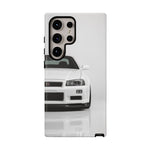 White Skyline Phone Case, R34 GTR 90s JDM Legend Tough Cover for Men, Gift