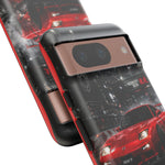 RX7 Phone Case Red, Night Drift JDM Sports Car Tough Cover, Gift