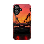 Black Camaro ZL1 Sunset Tough Phone Case - Palm Silhouette