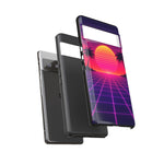 Classic Grid Sunset Vaporwave Art Tough Phone Case