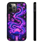 Neon Dragon Smoke Trail Vaporwave Art Tough Phone Case