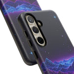 Retro Neon Mountains Phone Case | Vaporwave Galaxy Landscape