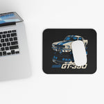GT-350 Shelby Mustang Mouse Pad Retro Fastback Muscle Car White Blue Stripes