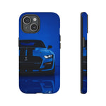 Blue Mustang Art Phone Case, GT500 American Muscle Car Tough Cover for Men