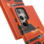 Orange Camaro Phone Case, ZL1 American Muscle Car Tough Cover for Men Gift