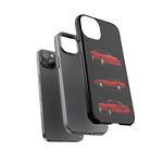 C4 Corvette Art Phone Case Red, Three-View Vector Cover, Gift