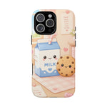 Milk Cookie Phone Case Cute Food Kawaii Tough Cover Gift Art