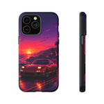 FD RX-7 Retro Sunset Sports Car Tough Case | Neon Vaporwave Beach Drive