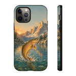 Leaping Golden Trout Lake Scene phone case | Tough Cover