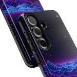 Retro Neon Mountains Phone Case | Vaporwave Galaxy Landscape