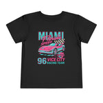 Miami Vice City 1996 Corvette Toddler T-Shirt – Neon Racing Graphic