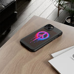 Glitch Peace Sign Phone Case, RGB Melt Digital Art Tough Cover, Gift