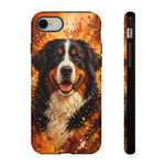 Bernese Mountain Dog Portrait Tough Phone Case - Warm Paint Splatter