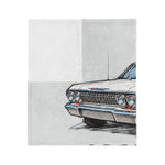 1963 Chevy Impala Illustration Blanket | Classic Car Velveteen Throw