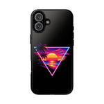 Synthwave Sunset Triangle Phone Case Retro Vaporwave Case