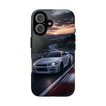 Skyline GT-R R34 White Nurburgring Speed Art Tough Phone Case