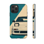 S13 Teal White Pop-up Tough Phone Case for JDM Fans