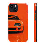 Orange Supra Phone Case, MK4 90s JDM Legend Tough Protective Cover for Men