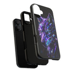 Holographic Wolf Phone Case, Fractured Prism Iridescent Cover