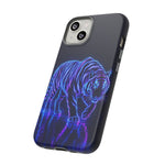 Neon Blue Tiger phone case | tough protective cover