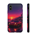 FD RX-7 Retro Sunset Sports Car Tough Case | Neon Vaporwave Beach Drive