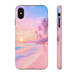 Pastel Beach Sunset Haze Vaporwave Art Tough Phone Case