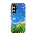 Bubbles Over Grass phone case | Tough Cover
