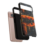 Orange Daytona Phone Case, Rainy City Night Muscle Car Tough Cover
