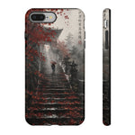 Rainy Temple Stairs Autumn Phone Case Ink Art Tough Case