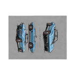 1967 Blue C2 Corvette Convertible Blanket | Classic Car Sketch Throw