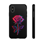 Glitch Rose Neon Phone Case Vaporwave Tough Cover