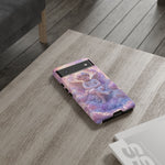 Cherub Cloud Throne Phone Case, Pastel Marble 3D Render Cover