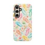 Watercolor Flip Flops pattern Tough Case | Beach Shells Phone Cover