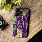 Boxer Halftone Portrait Tough Phone Case - Green and Violet