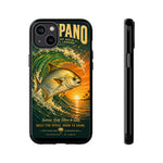 Golden Pompano Fish Phone Case | Coastal Sunset Surf Illustration
