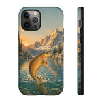 Leaping Golden Trout Lake Scene phone case | Tough Cover