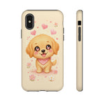 Golden Retriever Heart Eyes Kawaii Pet Dog Art Tough Phone Case