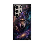 Cosmic Wolf Phone Case, Galaxy Nebula Portrait Tough Cover, Gift