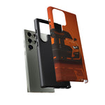 Orange Mustang Art Phone Case, GT500 American Muscle Car Tough Cover for Male