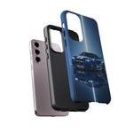 Blue R34 Skyline Phone Case, JDM Sports Car Racing Stripe Studio Cover