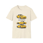 Yellow S2000 Car Trio Illustration T-Shirt | Sports Car JDM Design
