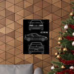 CRX Blueprint Poster JDM Classic Import Tuner Wall Art Garage Decor Gift