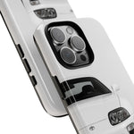 White MK4 Supra Phone Case, Retro 90s JDM Tough Cover for Car Enthusiasts