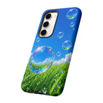 Bubbles Over Grass phone case | Tough Cover