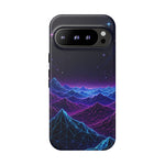 Retro Neon Mountains Phone Case | Vaporwave Galaxy Landscape