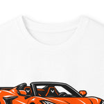 C8 Z06 Convertible Illustration Long Sleeve, Orange Sports Car Tee