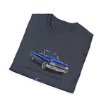 Blue 1963 Galaxie Convertible Illustration T-Shirt | Classic Car Art Tee